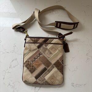 Coach Patchwork Stitch Signature Print File Crossbody Bag Purse